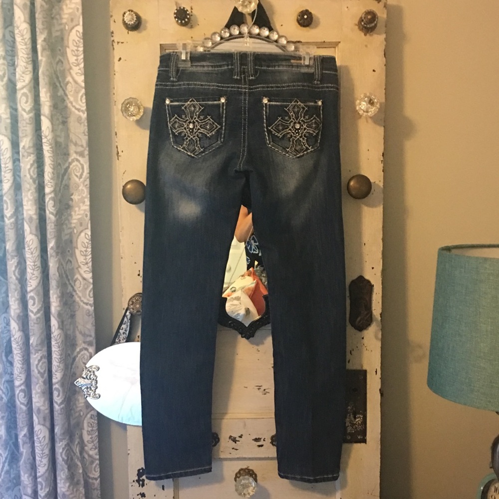Red camel cross bling jeans size 7